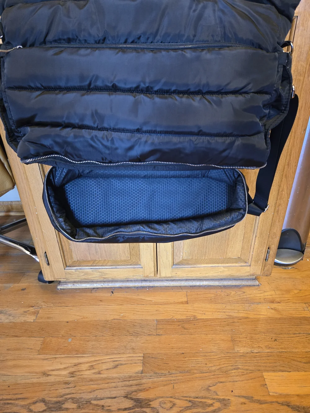 Black Quilted Tote Bag - Unbranded